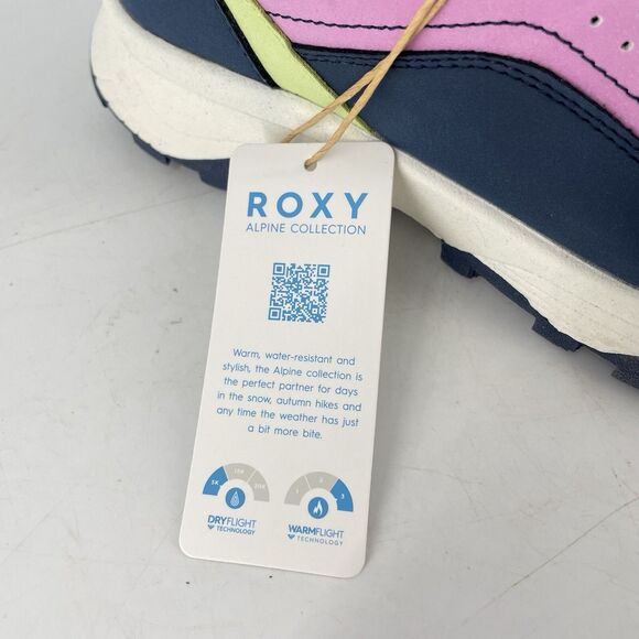 Roxy Pinnacle Sneaker Ankle Shoes Size 8 Light Pink & Navy Blue Color Lace Up - Picture 2 of 8